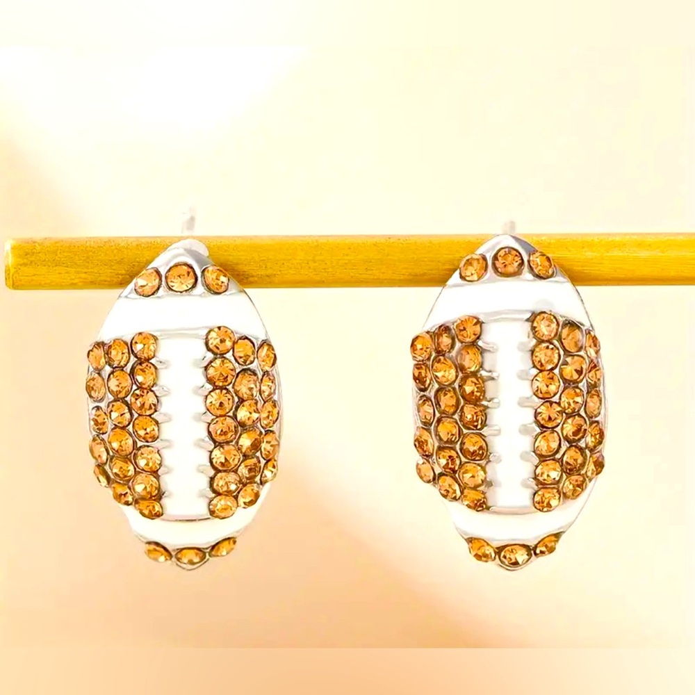 🏈Brand new Rhinestone Football Earrings